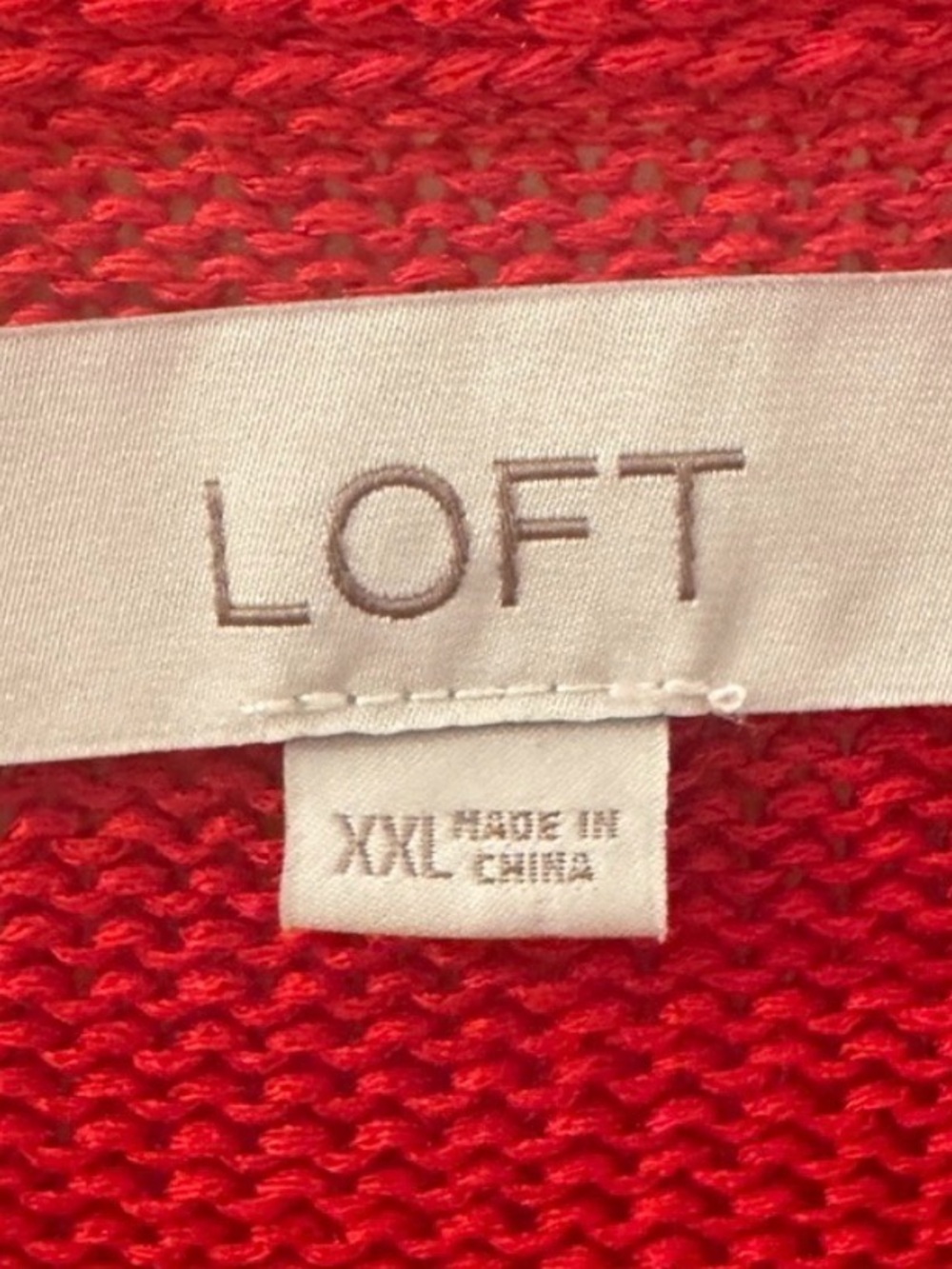 LOFT Red Crewneck Sweater with White Crab Graphic - Picture 3 of 3